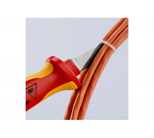 Нож для кабеля KNIPEX VDE, 190 мм, диэлектрический, 2К ручка, KN-9852SB Нож для кабеля KNIPEX VDE, 190 мм, диэлектрический, 2К ручка, KN-9852SB