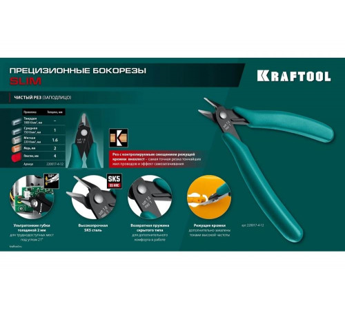 Прецизионные бокорезы KRAFTOOL Slim 125 мм 220017-4-12