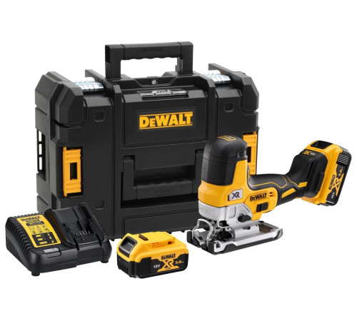 Аккумуляторный лобзик DEWALT DCS335P2, 18 В, 3200 ход/мин, 26 мм, с 2 АКБ 5 Ач и ЗУ, в кейсе TSTAK DCS335P2-QW