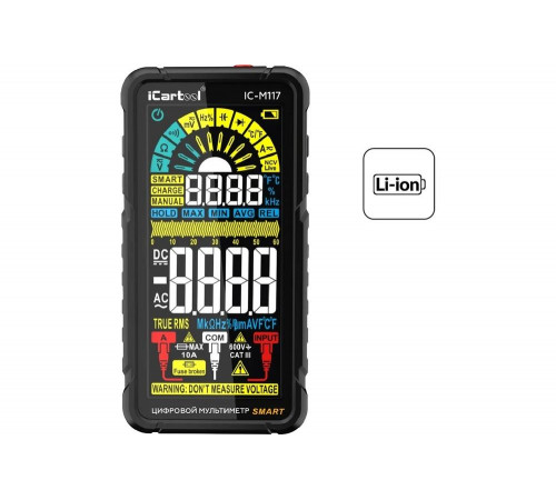 Цифровой смарт мультиметр iCarTool CATIII 600V, TrueRMS, AD/DC IC-M117