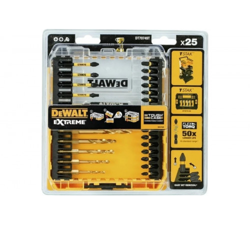Набор бит насадок и сверл FLEXTORQ 25 предметов Dewalt DT70749T-QZ