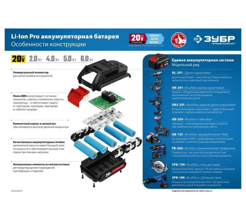ЗУБР 20 В, бесщеточная, без АКБ, в коробке, дрель-шуруповерт DB-201 Профессионал ЗУБР 20 В, бесщеточная, без АКБ, в коробке, дрель-шуруповерт DB-201 Профессионал
