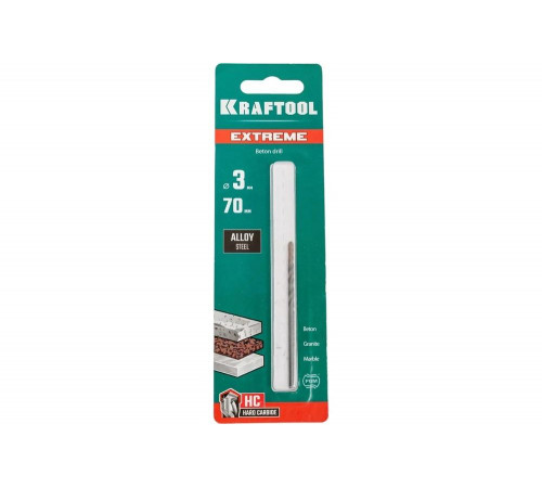 KRAFTOOL 3 х 70 мм, 3-х гранный хвостовик, сверло по бетону EXTREME 29166-070-03