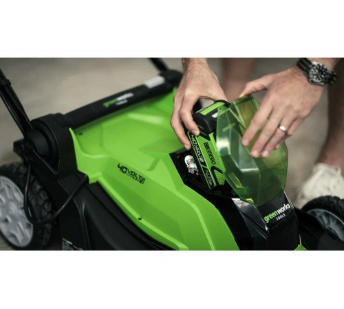Аккумуляторная газонокосилка GreenWorks G40LM41 40V, с 1 АКБ 4 А*ч и ЗУ 2504707VB Аккумуляторная газонокосилка GreenWorks G40LM41 40V, с 1 АКБ 4 А*ч и ЗУ 2504707VB