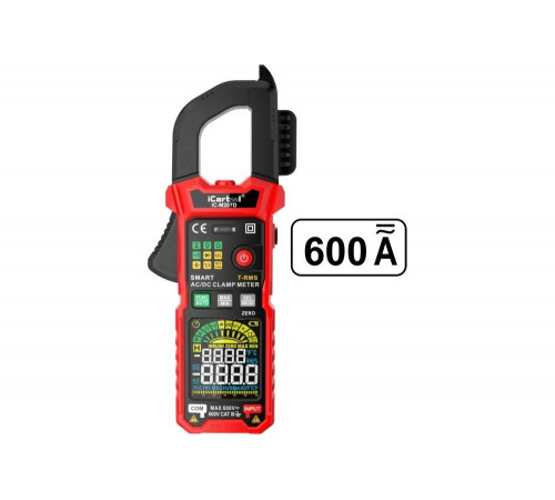 Токовые клещи постоянного/переменного тока iCarTool 600 A, c режимом смарт IC-M207D Токовые клещи постоянного/переменного тока iCarTool 600 A, c режимом смарт IC-M207D