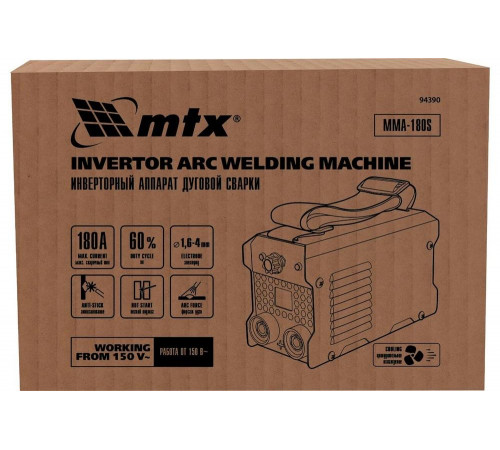 Инверторный аппарат дуговой сварки MTX  MMA-180S