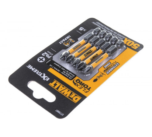 Биты ударные IMPACT Torsion (5 шт; Ph2; 57мм) DEWALT DT7998T