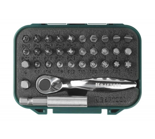 KRAFTOOL  Expert 33 шт, Набор бит с мини-трещоткой (26157-H33)