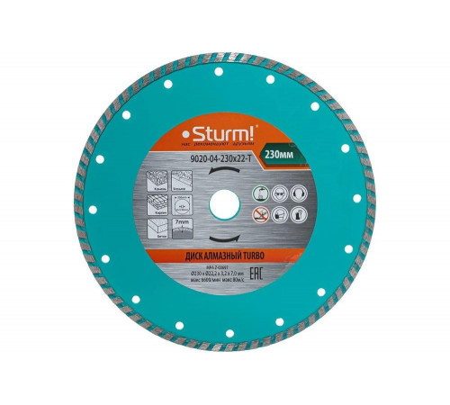 Алмазный диск Sturm 9020-04-230x22-T Алмазный диск Sturm 9020-04-230x22-T