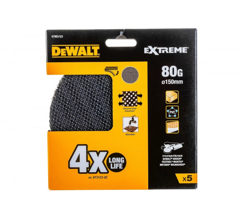 Шлифкруги сетчатые для ЭШМ 150 мм, 80G, 5 шт Dewalt DTM3123-QZ