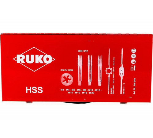 Набор для резьбонарезания RUKO 245040 Набор для резьбонарезания RUKO 245040