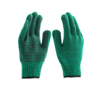 Трикотажные усиленные перчатки СИБРТЕХ гелевое ПВХ-покрытие, 7 класс, зеленые 68184