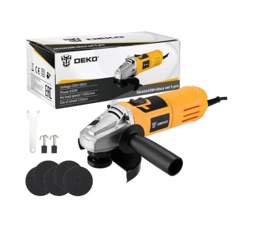 Углошлифовальная машина DEKO DKAG650W набор дисков 5 шт 063-4286