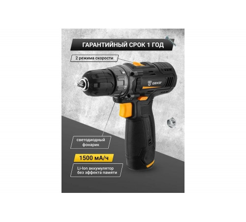 Аккумуляторная дрель-шуруповерт DEKO GCD12DU3 1.12, 205мм, 200мм, 60мм, Арт. 063-4096 Аккумуляторная дрель-шуруповерт DEKO GCD12DU3 1.12, 205мм, 200мм, 60мм, Арт. 063-4096