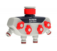 Распределитель потоков 4-х канальный с переходником 3/4"-1" HF 002 Garden Elitech 206026
