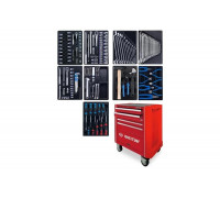 Набор инструментов в красной тележке, 161шт KING TONY 932A-005MR