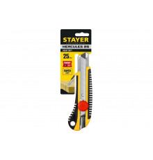 Нож с винтовым фиксатором Stayer HERCULES-25 сегментированные лезвия 25 мм  09141_z01