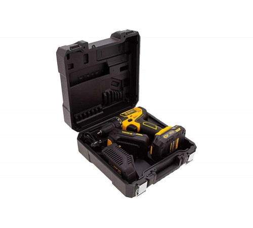 Дрель-шуруповерт аккумуляторная DENZEL CDL-18-02BM, Li-Ion, 18 В, 2 акк. Denzel Дрель-шуруповерт аккумуляторная DENZEL CDL-18-02BM, Li-Ion, 18 В, 2 акк. Denzel