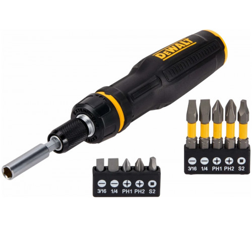 Отвертка телескопическая Dewalt со сменными битами, 10 бит DWHT68001-0