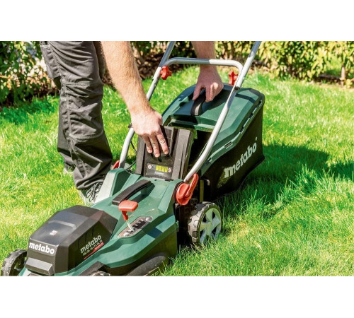 Аккумуляторная газонокосилка Metabo RM 36-18 LTX BL 36 без аккумулятора и зарядного устройства 601716850 T0525 Аккумуляторная газонокосилка Metabo RM 36-18 LTX BL 36 без аккумулятора и зарядного устройства 601716850 T0525