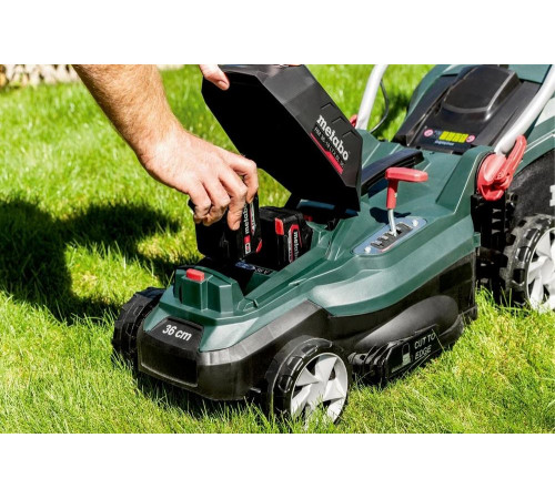 Аккумуляторная газонокосилка Metabo RM 36-18 LTX BL 36 без аккумулятора и зарядного устройства 601716850 T0525 Аккумуляторная газонокосилка Metabo RM 36-18 LTX BL 36 без аккумулятора и зарядного устройства 601716850 T0525