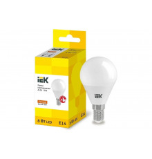 Светодиодная лампа IEK alfa g45 шар 6вт 230в 3000к e14 LLA-G45-6-230-30-E14