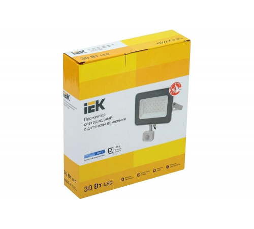 Светодиодный прожектор IEK СДО 07-30Д, с датчиком движения, IP54 LPDO702-30-K03