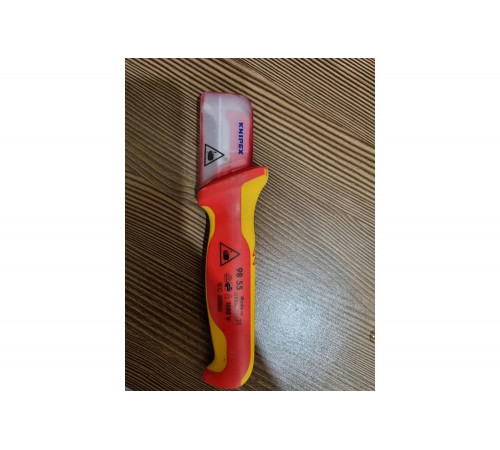 Нож для удаления изоляции KNIPEX VDE, с "пяткой", нержавеющая хирургическая сталь KN-9855SB Нож для удаления изоляции KNIPEX VDE, с "пяткой", нержавеющая хирургическая сталь KN-9855SB