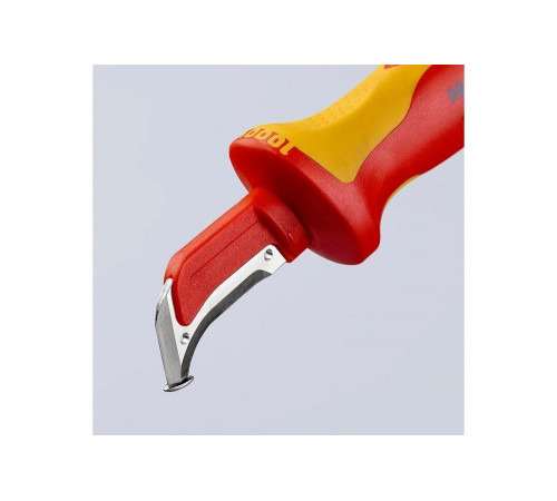 Нож для удаления изоляции KNIPEX VDE, с "пяткой", нержавеющая хирургическая сталь KN-9855SB Нож для удаления изоляции KNIPEX VDE, с "пяткой", нержавеющая хирургическая сталь KN-9855SB
