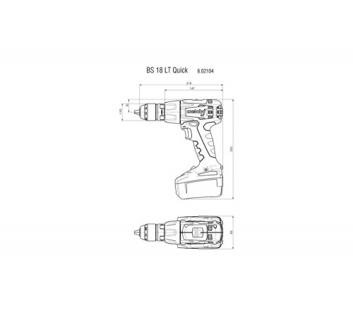 Аккумуляторный винтоверт Metabo BS 18 LT Quick 602104840 Аккумуляторный винтоверт Metabo BS 18 LT Quick 602104840