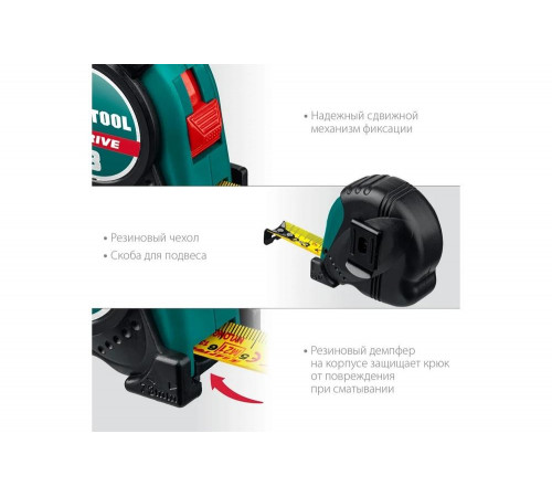 KRAFTOOL 10 м х 25 мм, ударостойкий обрезиненный корпус, рулетка X-Drive 34122-10 KRAFTOOL 10 м х 25 мм, ударостойкий обрезиненный корпус, рулетка X-Drive 34122-10