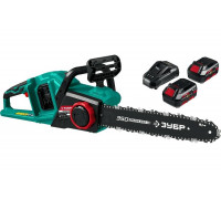 Бесщеточная цепная пила ЗУБР 2x18 В, 4 А*ч ПЦЛ-3635-42