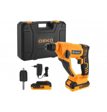 Аккумуляторный перфоратор DEKO DKCH20 20В, 2x2.0Ач, в кейсе, с патроном CH02 063-4412