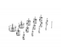 Набор алмазных коронок DHS01 по стеклу и керамике (6-50 мм; 15pcs) DEKO 065-0541