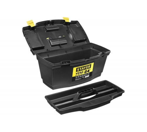 STAYER 610 х 320 х 300 мм (24"), пластиковый, ящик для инструментов VEGA-21 38105-21_z03 STAYER 610 х 320 х 300 мм (24"), пластиковый, ящик для инструментов VEGA-21 38105-21_z03