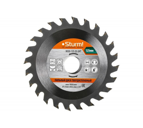 Sturm 9020-125-22-24T: пильный диск для работы с деревом Sturm 9020-125-22-24T: пильный диск для работы с деревом