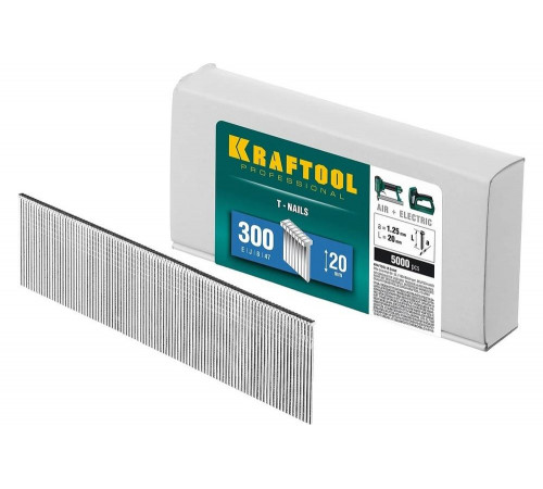 KRAFTOOL гвозди тип 300, 20 мм, гвозди для нейлера 31785-20 KRAFTOOL гвозди тип 300, 20 мм, гвозди для нейлера 31785-20