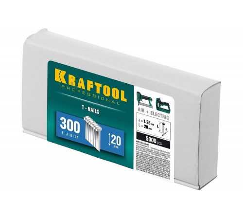 KRAFTOOL гвозди тип 300, 20 мм, гвозди для нейлера 31785-20 KRAFTOOL гвозди тип 300, 20 мм, гвозди для нейлера 31785-20