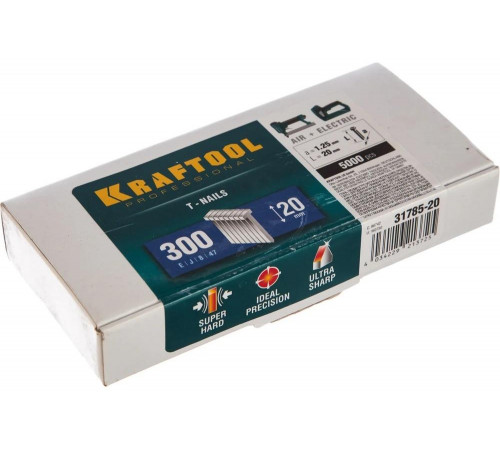 KRAFTOOL гвозди тип 300, 20 мм, гвозди для нейлера 31785-20 KRAFTOOL гвозди тип 300, 20 мм, гвозди для нейлера 31785-20