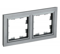 2-местная рамка IEK Brite ру-2-брс сталь BR-M22-K46