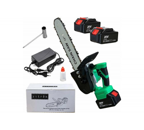 Аккумуляторная цепная пила Zitrek GreenSaw 20 PRO 20 В, 4 Ач, Li-ion аккумуляторы 2 шт, зарядное устройство 082-1852 Аккумуляторная цепная пила Zitrek GreenSaw 20 PRO 20 В, 4 Ач, Li-ion аккумуляторы 2 шт, зарядное устройство 082-1852