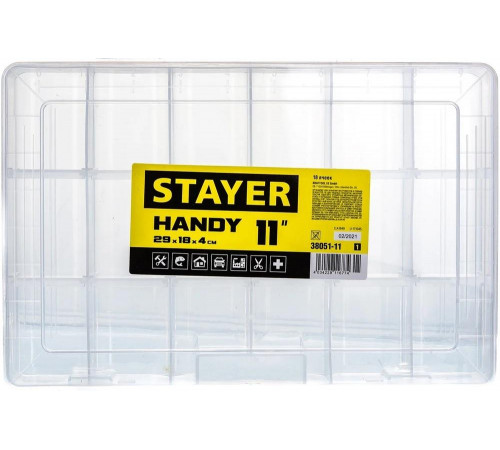 STAYER 292 x 186 x 42 мм (11"), пластиковый, органайзер HANDY-11 38051-11_z01 STAYER 292 x 186 x 42 мм (11"), пластиковый, органайзер HANDY-11 38051-11_z01