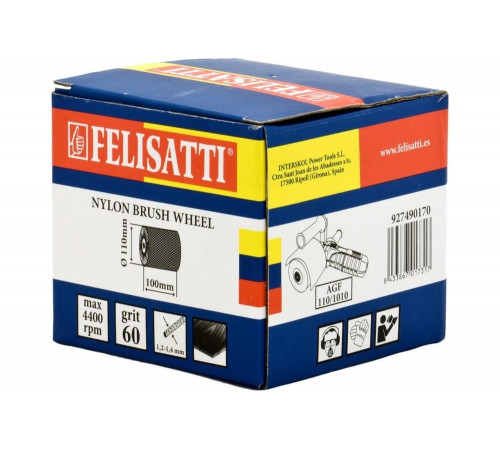 Щетка для брашировки Felisatti 110x100 мм, P60 (нейлон с абразивом) Интерскол 927490170 Щетка для брашировки Felisatti 110x100 мм, P60 (нейлон с абразивом) Интерскол 927490170