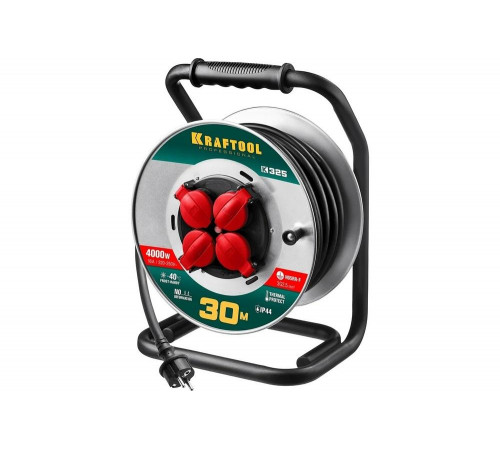 KRAFTOOL K-325, КГ 3х2.5 30м 4000Вт IP44, Силовой удлинитель на стальной катушке (55086-30) KRAFTOOL K-325, КГ 3х2.5 30м 4000Вт IP44, Силовой удлинитель на стальной катушке (55086-30)