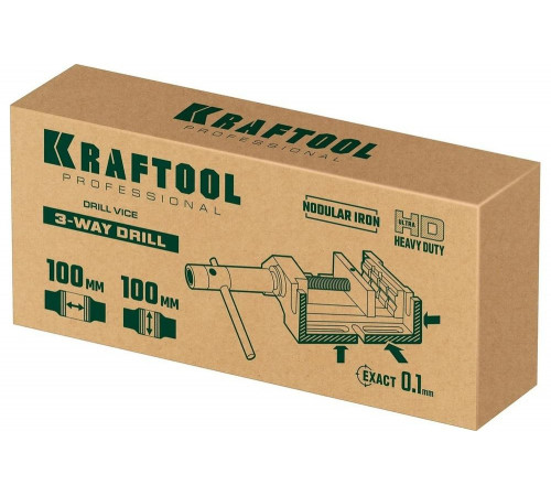 KRAFTOOL 100 мм, тиски станочные трехсторонние сверлильные 32716-100 KRAFTOOL 100 мм, тиски станочные трехсторонние сверлильные 32716-100