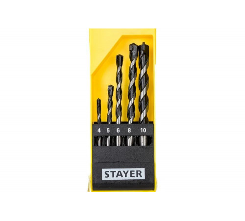 Набор сверл по бетону STAYER Professional Hercules 5 шт: 4-5-6-8-10 мм 2915-H5_z01