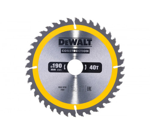 Пильный диск CONSTRUCT (190х30 мм; 40 ATB) DEWALT DT1945