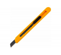 Нож DENZEL 9 мм, сменное лезвие, SK4, корпус из ABS пластика, нажимной фиксатор 78930