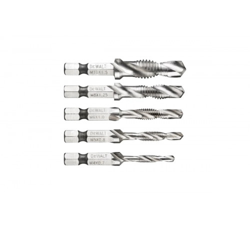 Набор самонарезающих сверл по металлу Dewalt IMPACT 5 шт DT50060-QZ