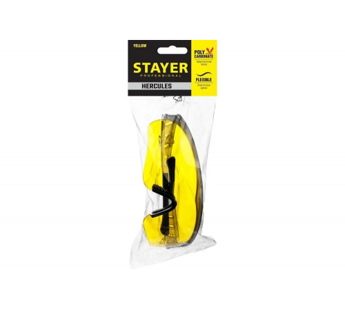 STAYER жёлтый, мягкие двухкомпонентные дужки, очки защитные HERCULES 2-110435_z01 STAYER жёлтый, мягкие двухкомпонентные дужки, очки защитные HERCULES 2-110435_z01